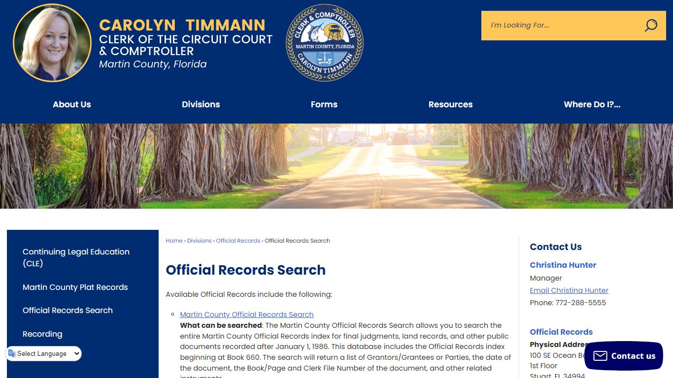 Official Records Search | Martin County Clerk